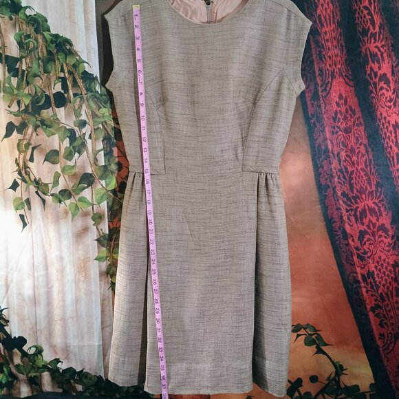 EUC: Vintage 1960s Two-Piece Dress & Jacket Set Sze 6-8 Beige Textured Weave 💛 - Picture 8 of 11